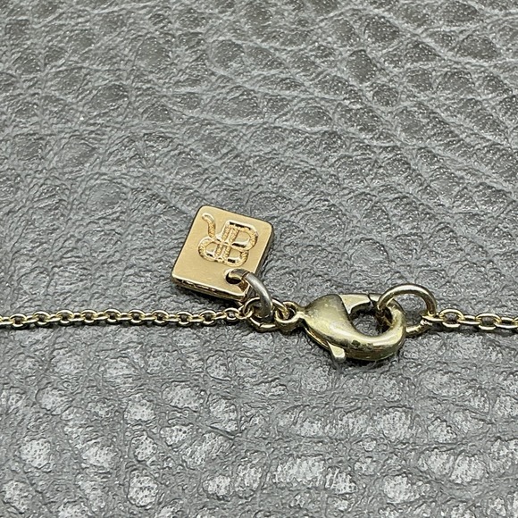 Banana Republic Arrow Necklace Gold Tone Dainty Bar Pave Crystal Pendant Womens - Picture 7 of 8